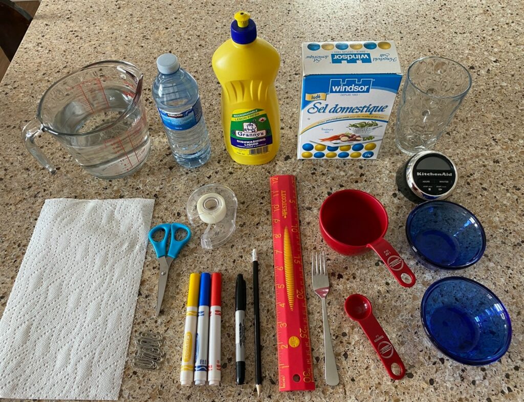collection of materials required for this lab